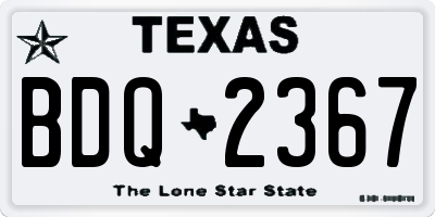 TX license plate BDQ2367