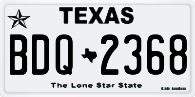 TX license plate BDQ2368