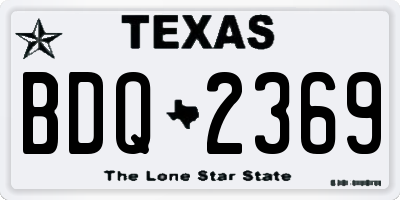 TX license plate BDQ2369