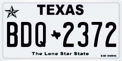 TX license plate BDQ2372
