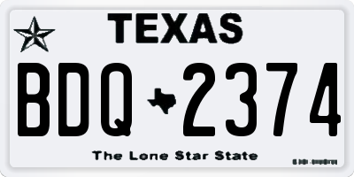 TX license plate BDQ2374