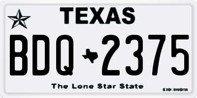 TX license plate BDQ2375