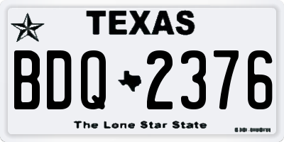 TX license plate BDQ2376
