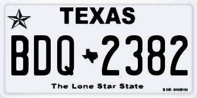 TX license plate BDQ2382
