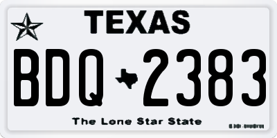TX license plate BDQ2383