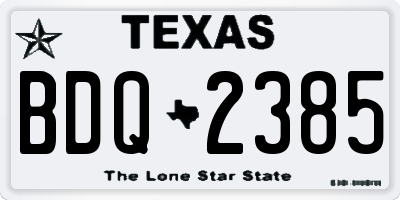 TX license plate BDQ2385
