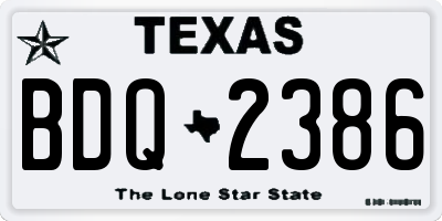 TX license plate BDQ2386