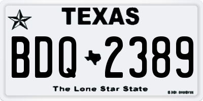 TX license plate BDQ2389