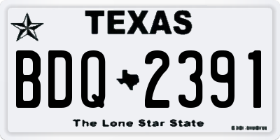 TX license plate BDQ2391