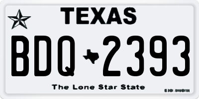 TX license plate BDQ2393