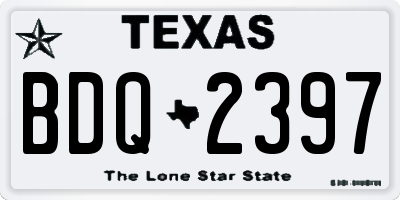 TX license plate BDQ2397