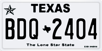TX license plate BDQ2404