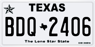 TX license plate BDQ2406