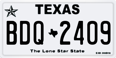 TX license plate BDQ2409