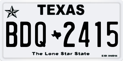 TX license plate BDQ2415