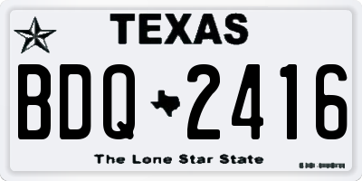 TX license plate BDQ2416