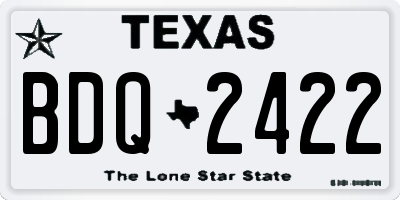 TX license plate BDQ2422