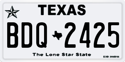 TX license plate BDQ2425