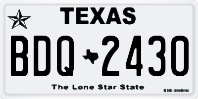 TX license plate BDQ2430