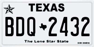 TX license plate BDQ2432