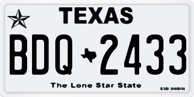 TX license plate BDQ2433