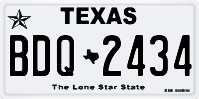 TX license plate BDQ2434
