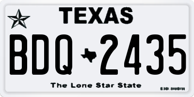 TX license plate BDQ2435
