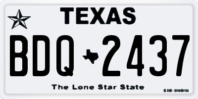 TX license plate BDQ2437