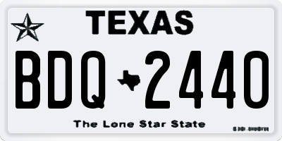 TX license plate BDQ2440