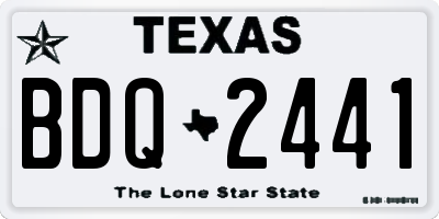 TX license plate BDQ2441