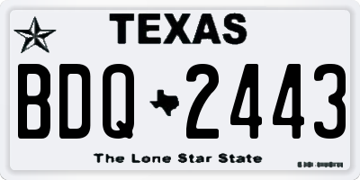 TX license plate BDQ2443