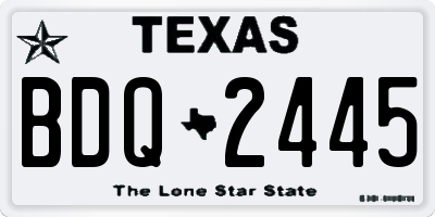 TX license plate BDQ2445