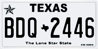 TX license plate BDQ2446