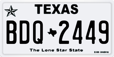 TX license plate BDQ2449