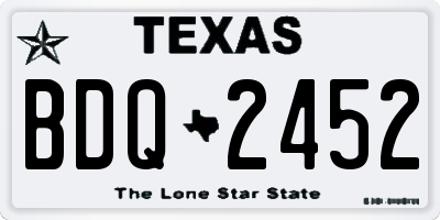 TX license plate BDQ2452