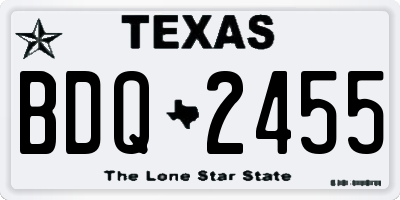 TX license plate BDQ2455