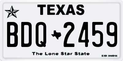 TX license plate BDQ2459