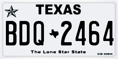 TX license plate BDQ2464