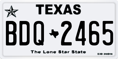 TX license plate BDQ2465