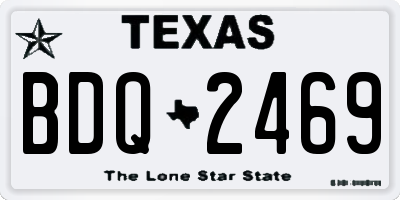 TX license plate BDQ2469