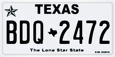TX license plate BDQ2472