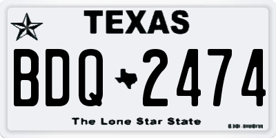 TX license plate BDQ2474