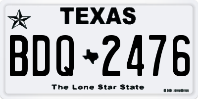 TX license plate BDQ2476
