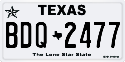 TX license plate BDQ2477