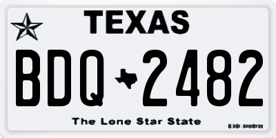 TX license plate BDQ2482