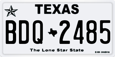 TX license plate BDQ2485