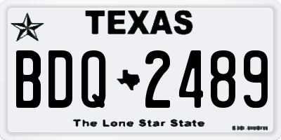 TX license plate BDQ2489