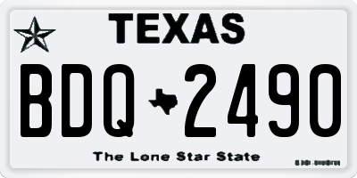 TX license plate BDQ2490