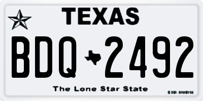TX license plate BDQ2492