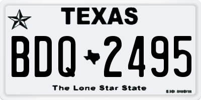 TX license plate BDQ2495
